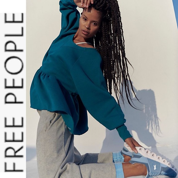 FP Movement by Free People Tops - Last Chance NEW Free People Movement Care Charm Sweatshirt teal small